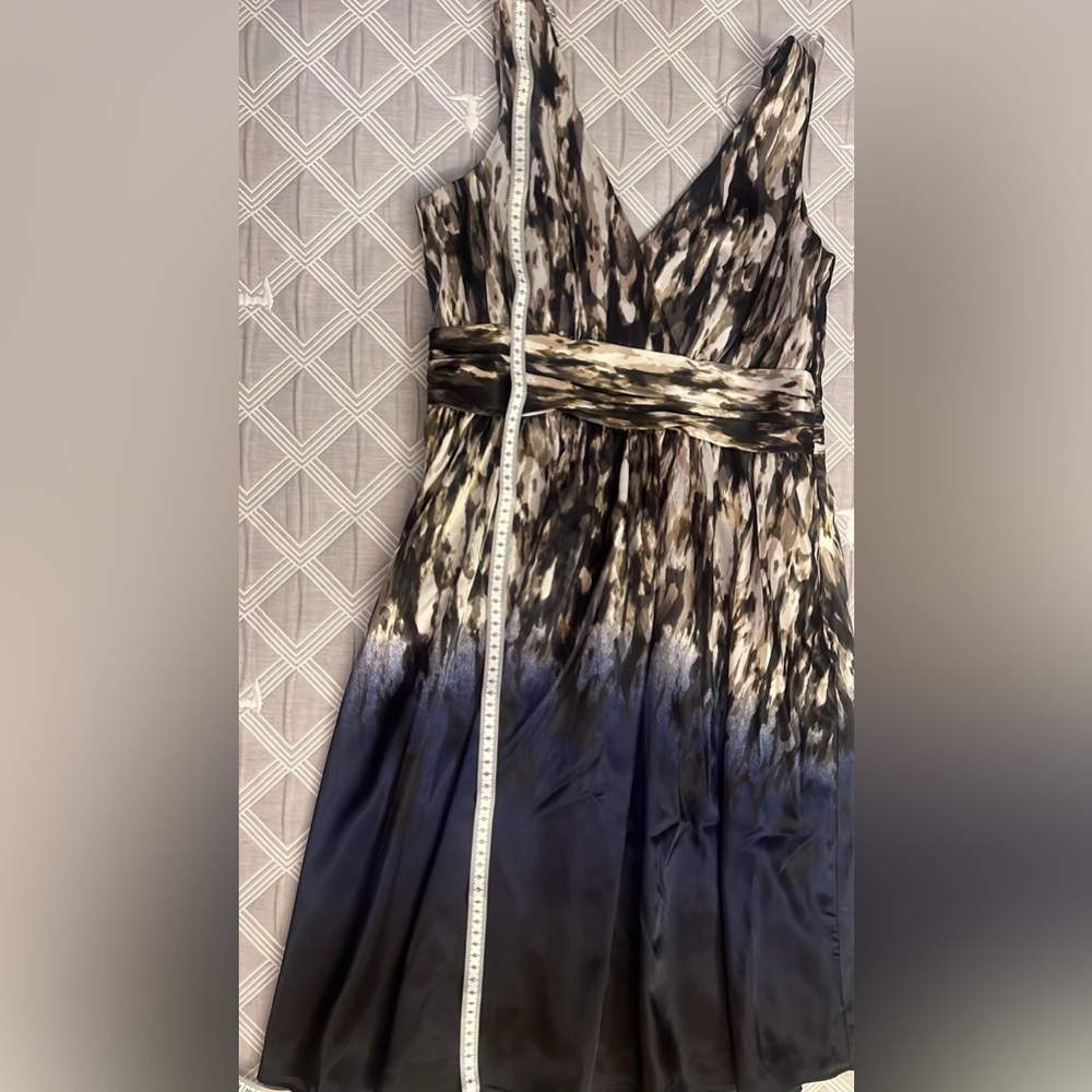 Marc New York Navy and Metallic a line knee length abstract pattern tank dress 6 - Picture 4 of 9